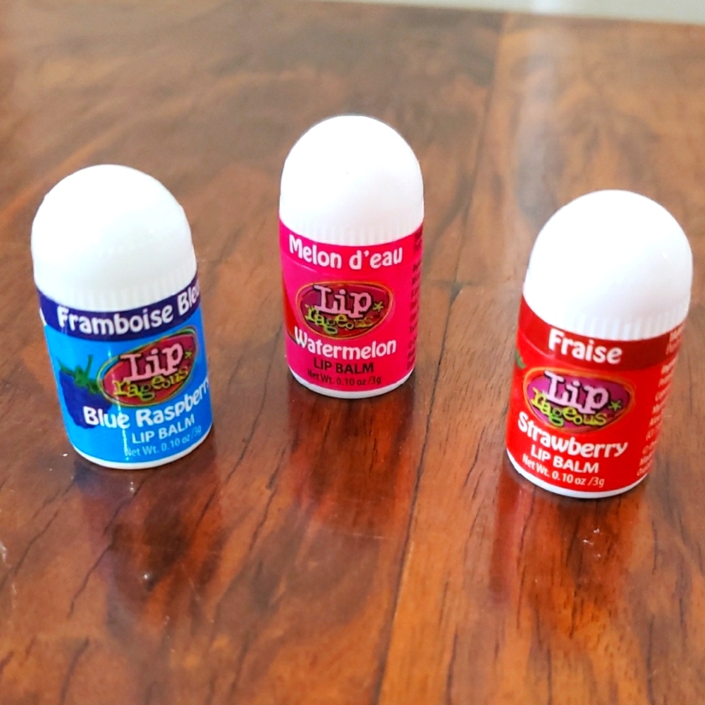 Lip Ragios Balm Set of 6 - Blue Raspberry, Watermelon, and Strawberry (2 each)